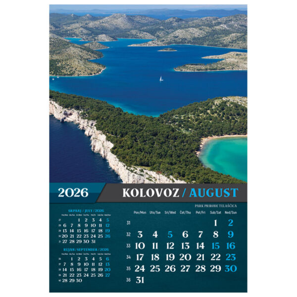 Kalendar "Nacionalni parkovi i Parkovi Prirode 2026" 13 listova, spirala - Slika 12