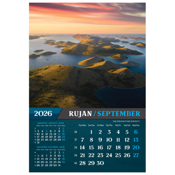 Kalendar "Nacionalni parkovi i Parkovi Prirode 2026" 13 listova, spirala - Slika 13