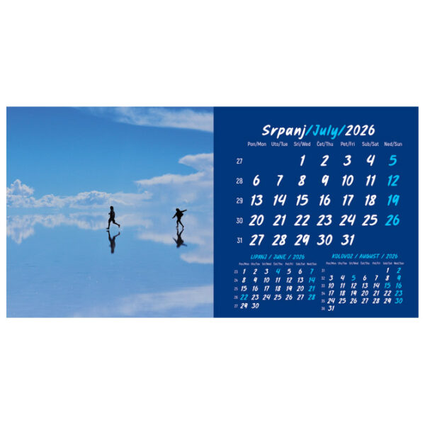 Kalendar stolni mali 2026. 13 listova, obostrani, spirala - Slika 7