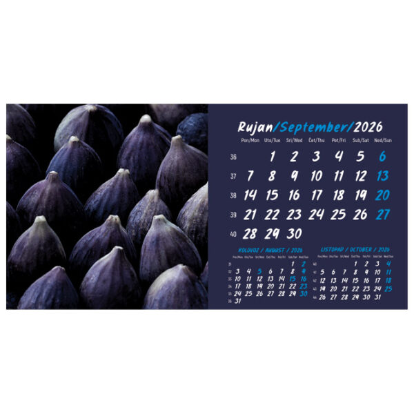 Kalendar stolni mali 2026. 13 listova, obostrani, spirala - Slika 10