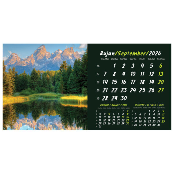 Kalendar stolni mali 2026. 13 listova, obostrani, spirala - Slika 11
