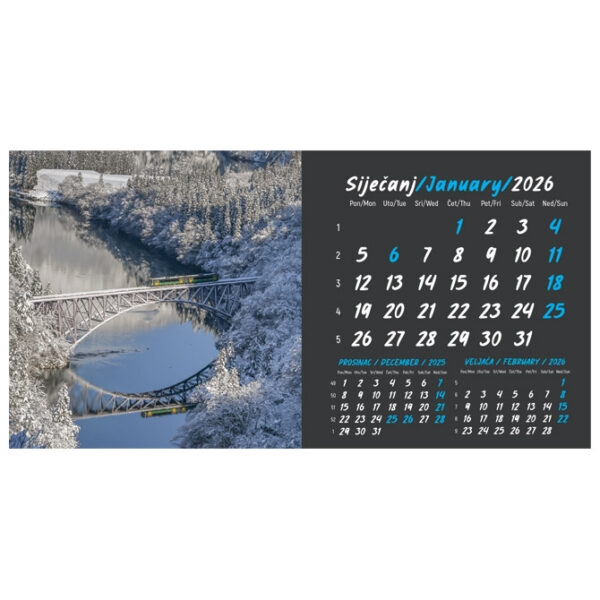 Kalendar stolni mali 2026. 13 listova, obostrani, spirala - Slika 13
