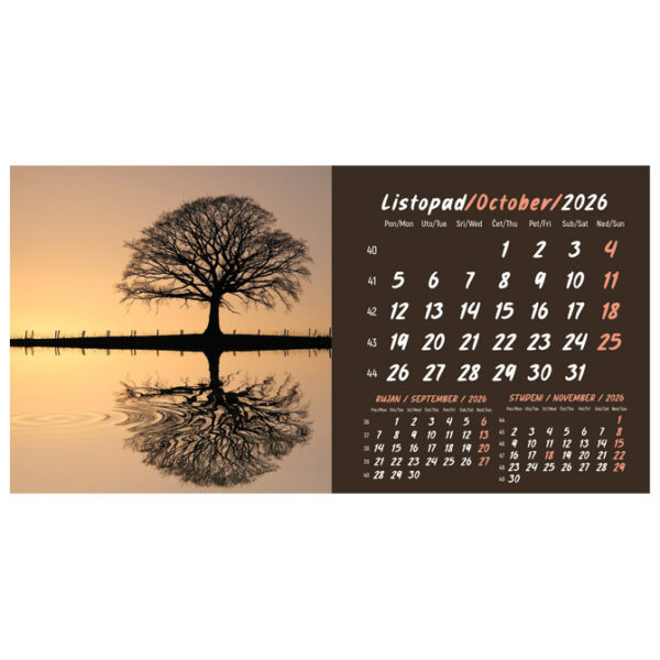 Kalendar stolni mali 2026. 13 listova, obostrani, spirala - Slika 14