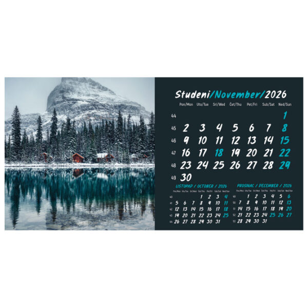Kalendar stolni mali 2026. 13 listova, obostrani, spirala - Slika 16