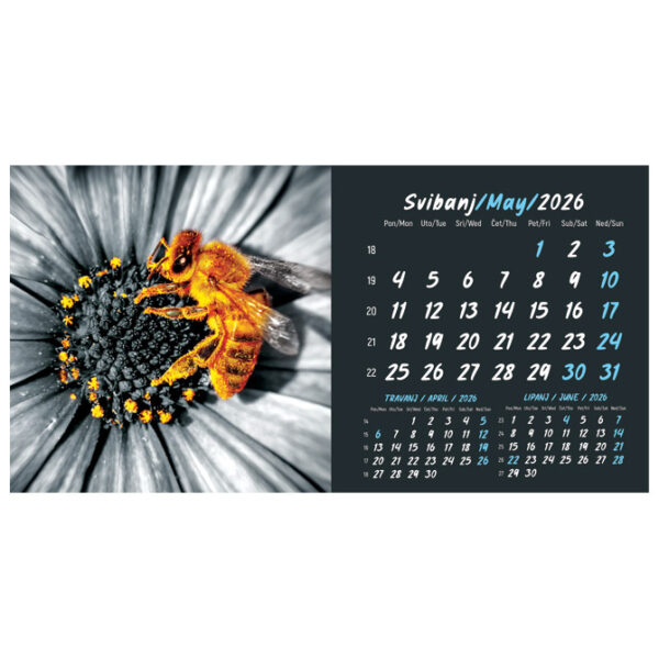 Kalendar stolni mali 2026. 13 listova, obostrani, spirala - Slika 26