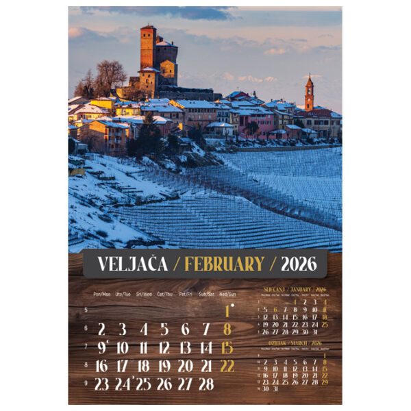 Kalendar "Vino 2026" 13 listova, spirala - Slika 6