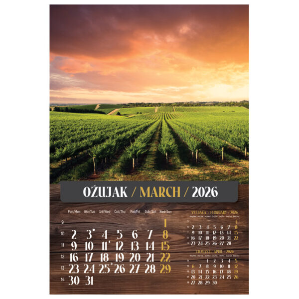 Kalendar "Vino 2026" 13 listova, spirala - Slika 7