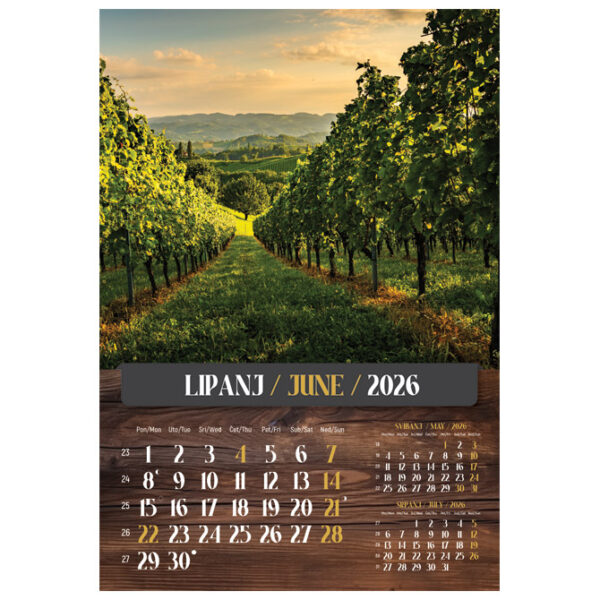 Kalendar "Vino 2026" 13 listova, spirala - Slika 10