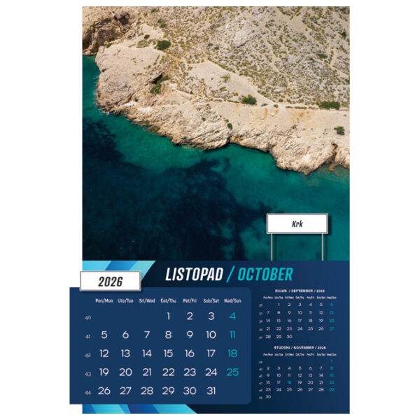 Kalendar "Biseri Jadrana 2026" 13 listova, spirala - Slika 3