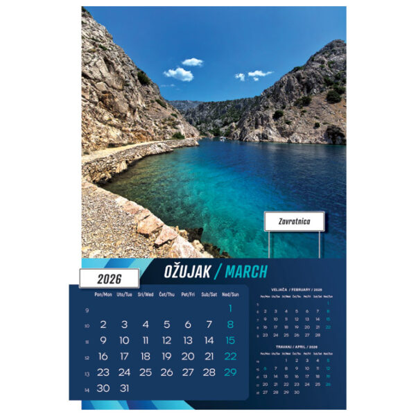 Kalendar "Biseri Jadrana 2026" 13 listova, spirala - Slika 7