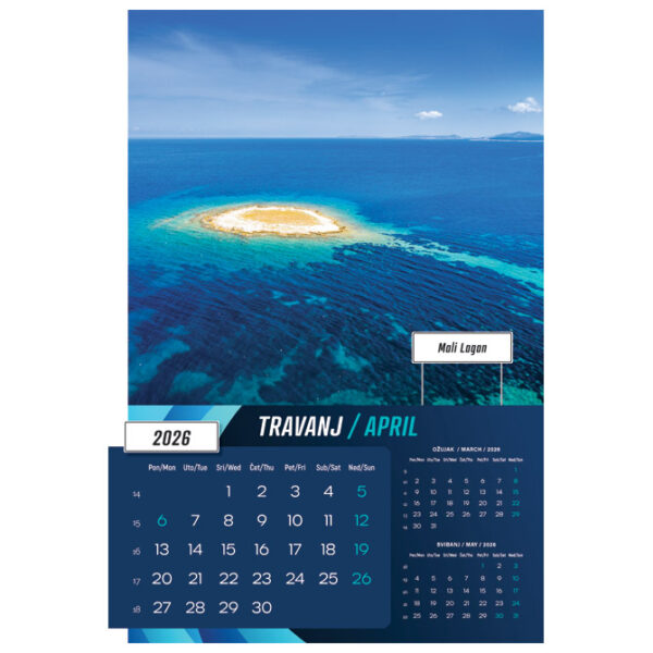 Kalendar "Biseri Jadrana 2026" 13 listova, spirala - Slika 8