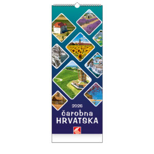 Kalendar "Čarobna Hrvatska" uski okomiti, 13 listova, spirala