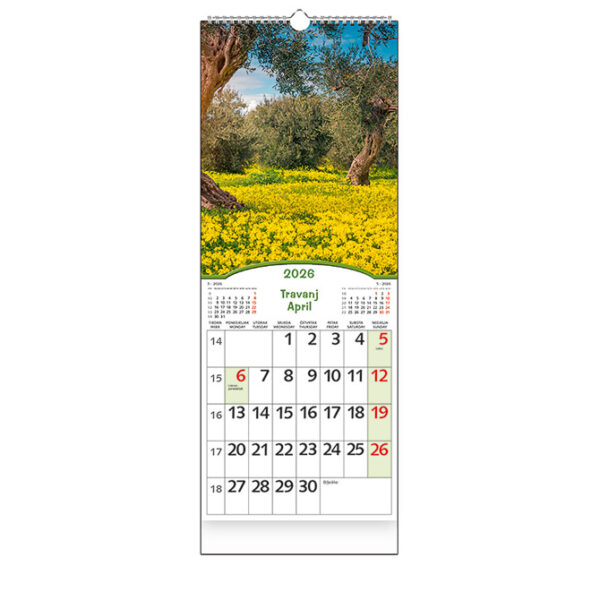 Kalendar "Čarobna Hrvatska" uski okomiti, 13 listova, spirala - Slika 2