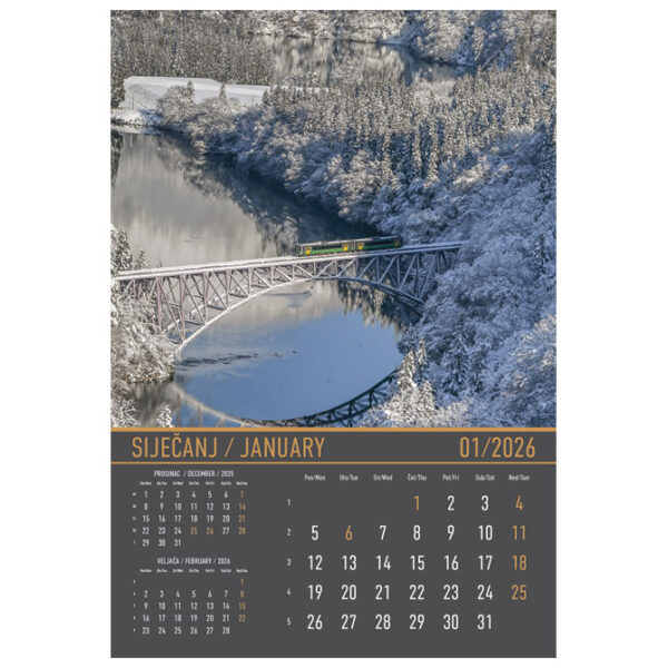 Kalendar "Zrcala u prirodi 2026" 13 listova, spirala - Slika 2