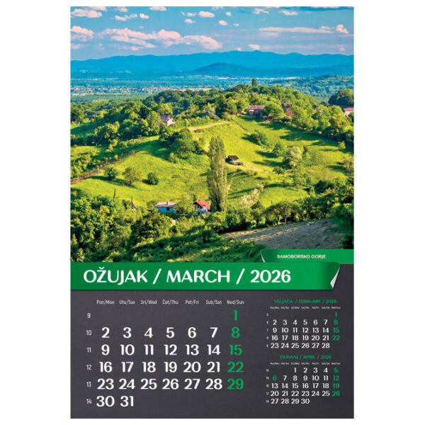 Kalendar "Hrvatski pejzaži 2026" 13L, spirala - Slika 7
