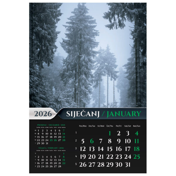Kalendar "Šumska priča 2026" 13L, spirala - Slika 2