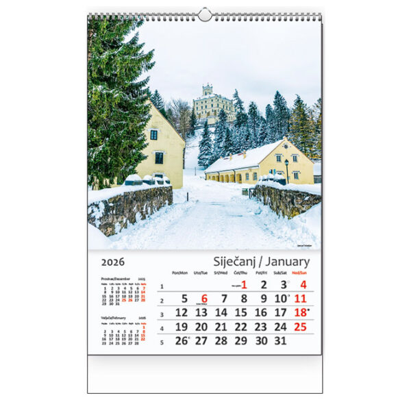 Kalendar "Hrvatska 2026" 13 listova, spirala KAL. - Slika 2