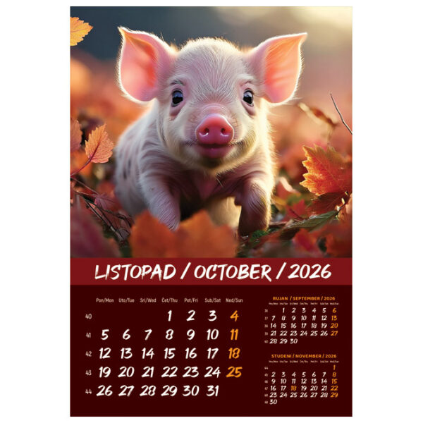 Kalendar "Kućni ljubimci 2026" 13 listova, spirala - Slika 3
