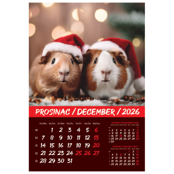 Kalendar "Kućni ljubimci 2026" 13 listova, spirala - Slika 5