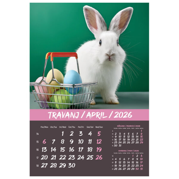 Kalendar "Kućni ljubimci 2026" 13 listova, spirala - Slika 8