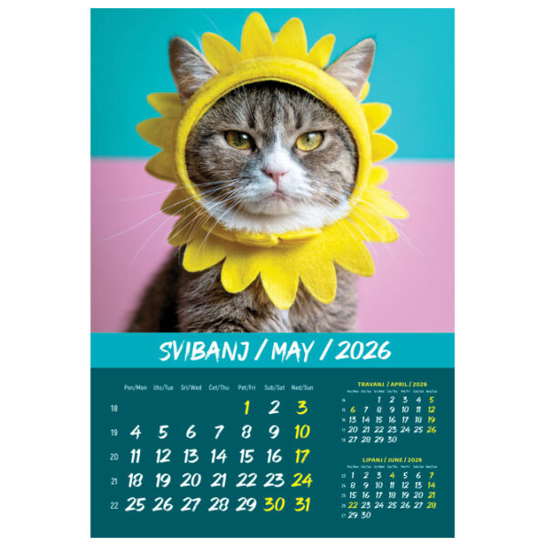 Kalendar "Kućni ljubimci 2026" 13 listova, spirala - Slika 9