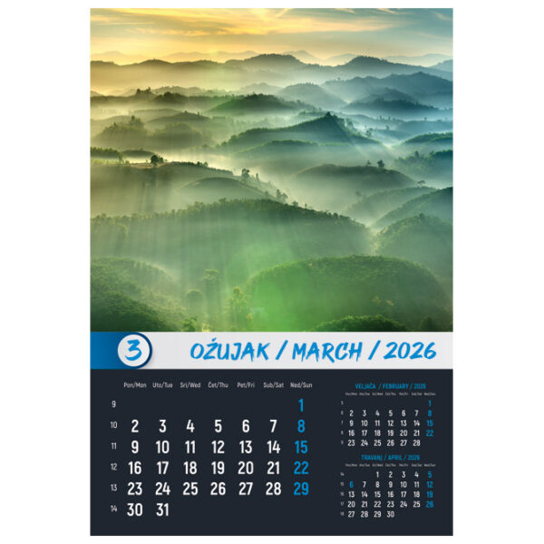 Kalendar "Okom sanjara 2026" 13 listova, spirala - Slika 7