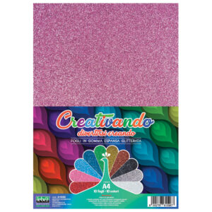Papir ukrasni A4 za modeliranje pk10 Moosgummi glitter Lebez 61596 sortirano blister!!