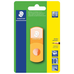 Šiljilo-gumica pvc s pvc kutijom 1rupa Staedtler 511SEF40BK neon narančasta blister!!