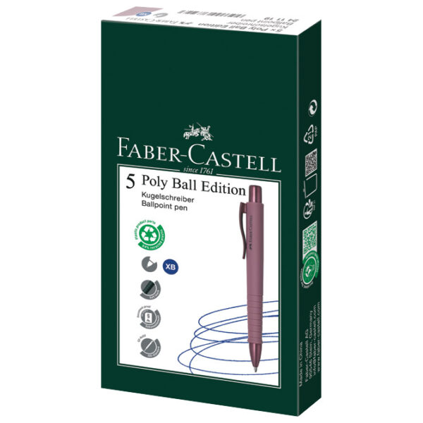 Olovka kemijska gumirana Poly Ball Urban XB Faber Castell 241119 bordeaux - Slika 3