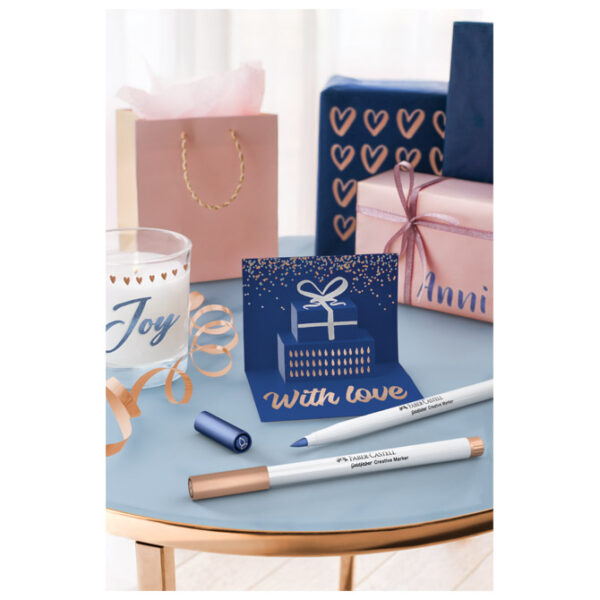 Marker permanentni dekorativni brush Metalic pk6 Faber Castell 161006 sort blister - Slika 2