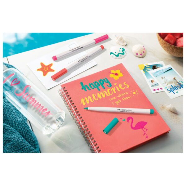 Marker permanentni dekorativni brush pk6 Faber Castell 161013 sort blister - Slika 2