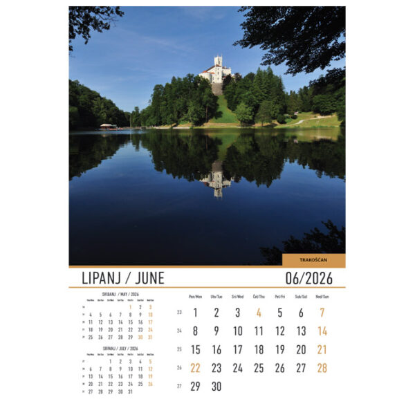 Kalendar "Dvorci i utvrde 2026" 13 listova, spirala - Slika 10