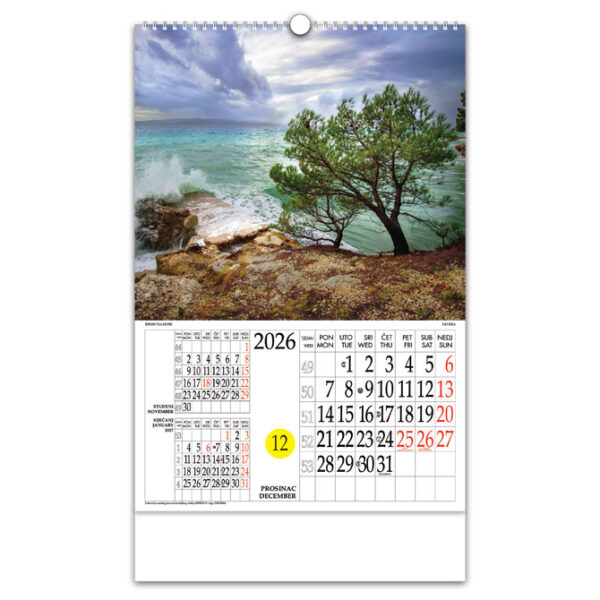 Kalendar "Idemo na more" s rotacijskim krugom, spirala, Nikoprom - Slika 4