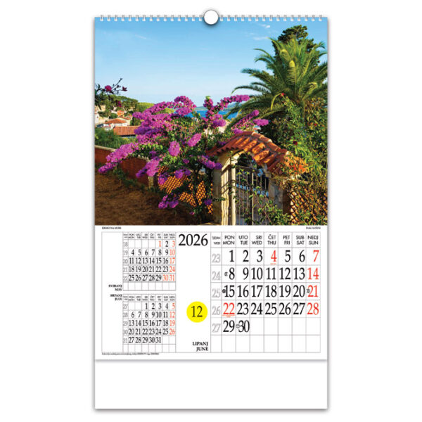 Kalendar "Idemo na more" s rotacijskim krugom, spirala, Nikoprom - Slika 8