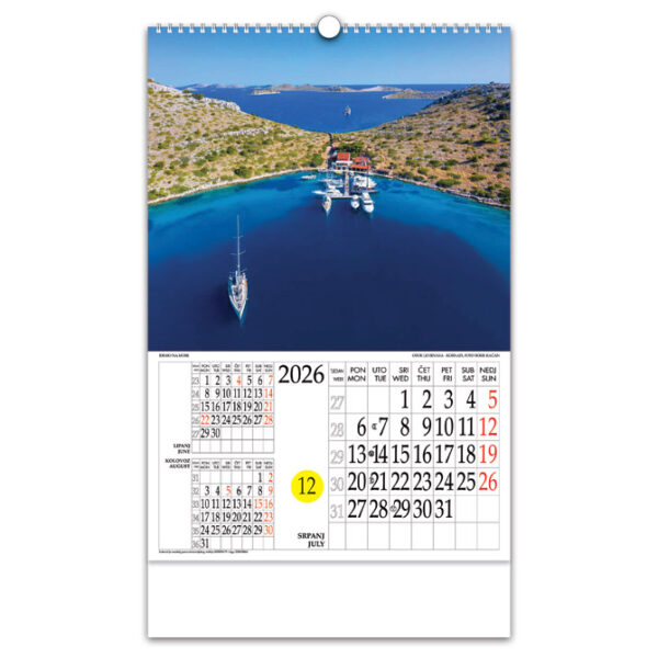 Kalendar "Idemo na more" s rotacijskim krugom, spirala, Nikoprom - Slika 9