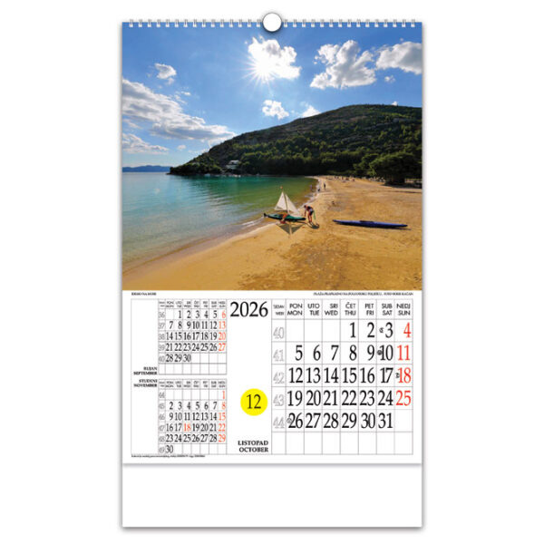 Kalendar "Idemo na more" s rotacijskim krugom, spirala, Nikoprom - Slika 12