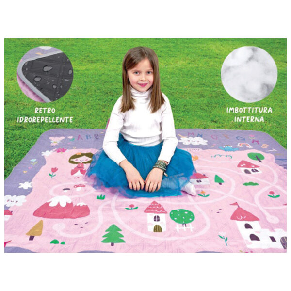 Podloga za piknik i plažu 150x150cm djevojčice-dvorac Perletti 13150 - Slika 3
