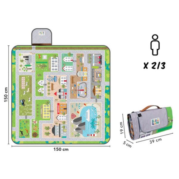Podloga za piknik i plažu 150x150cm dječaci-grad Perletti 13151 - Slika 2