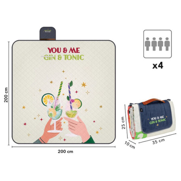 Podloga za piknik i plažu 200x200cm Gin&Tonic Perletti 13159 - Slika 2