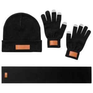 Set poklon muški kapa,rukavice i šal Makito 22007 crn