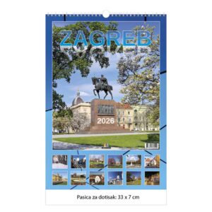 Kalendar zidni Zagreb 2026.