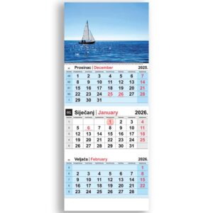 Kalendar zidni NN trodijelni more 2026.