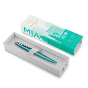 Olovka kemijska Parker Jotter, Global Icon Miami, tirkizna, vrh medium, plava tinta