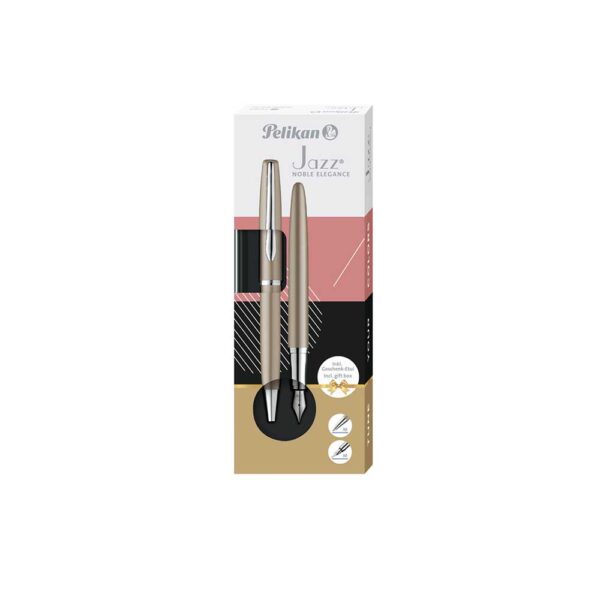 Pisaća garnitura Pelikan, Jazz Noble Elegance, sivo smeđa, u poklon kutiji
