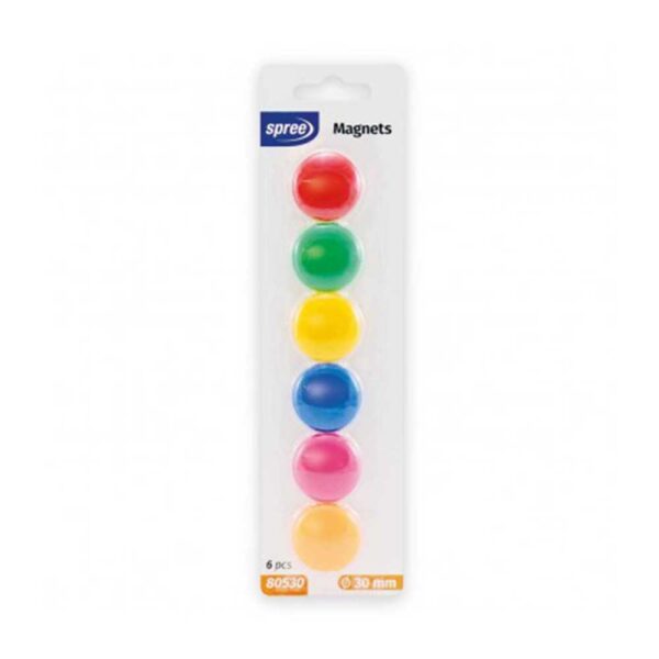 Magneti set od 6 komada,  fi 30 mm, Spree, sort boja