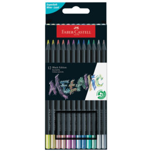 Boje drvene  12boja trokutaste Black Edition Metallic Faber Castell 116415 blister!!