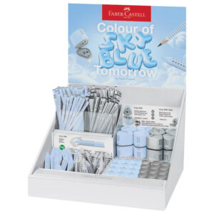 Stalak mix Grip gumice, olovke i šiljila pk182 Faber Castell 202092 sky blue/sivi