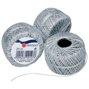Špaga ukrasna metalik fi-2 mm/20m Prasent 127-631 srebrna