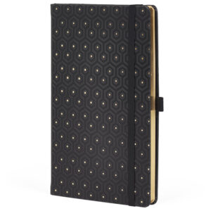 Notes 13x21 cm crte 96L s gumicom Castelli Gold Honeycomb crno/zlatni!!