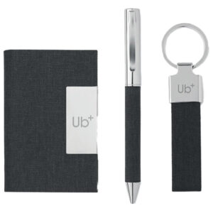Set za vizitke+privjesak za ključeve+kemijska SCRIBI3 antracit